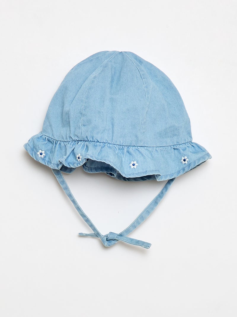 Ensemble 3 pièces  barboteuse + chapeau + chaussettes Bleu - Kiabi