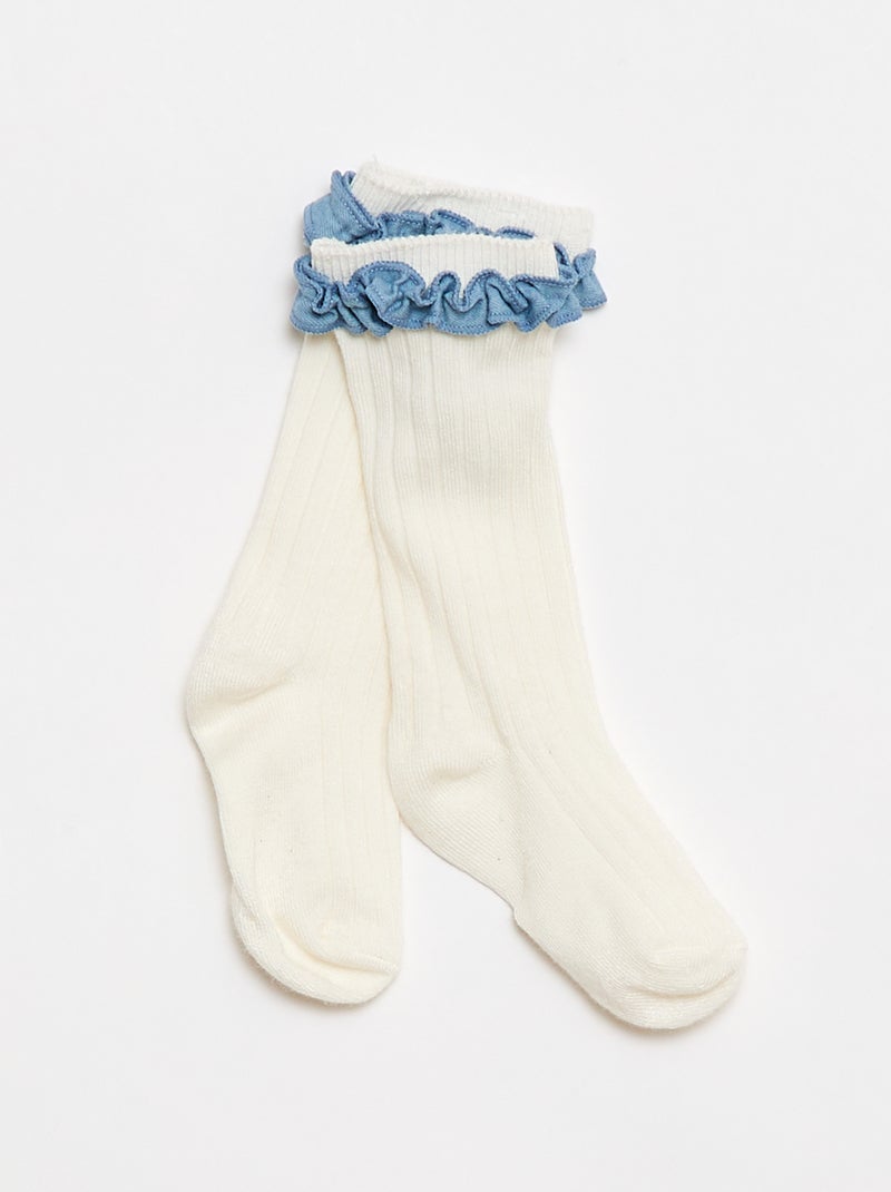 Ensemble 3 pièces  barboteuse + chapeau + chaussettes Bleu - Kiabi