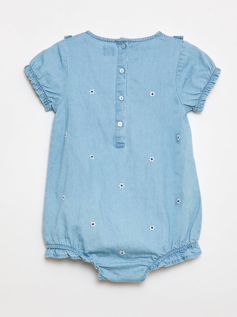 Ensemble 3 pièces  barboteuse + chapeau + chaussettes Bleu - Kiabi