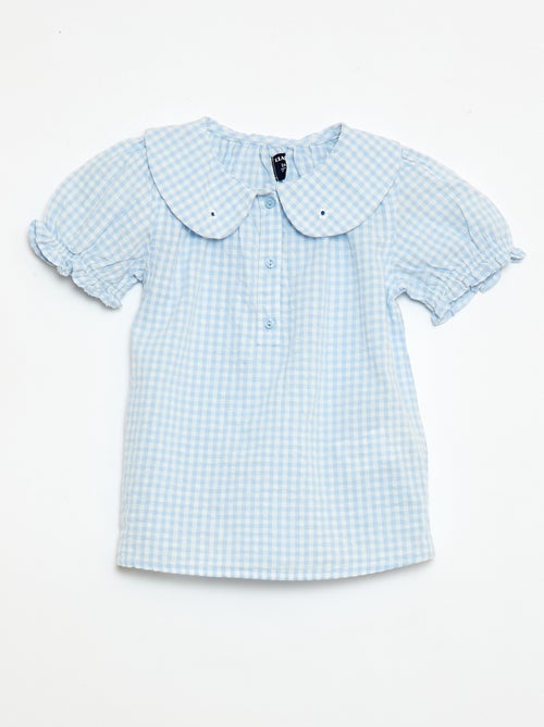 Ensemble 3 pièces tunique + short + bandeau en vichy - Kiabi