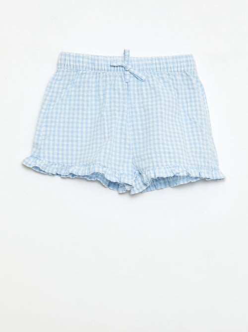 Ensemble 3 pièces tunique + short + bandeau en vichy - Kiabi