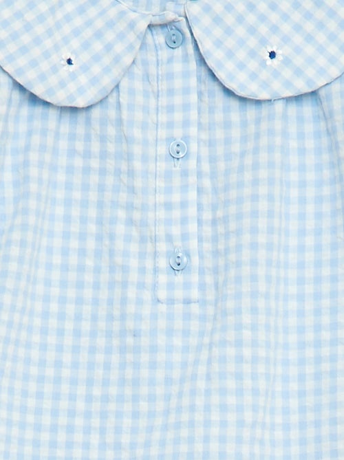 Ensemble 3 pièces tunique + short + bandeau en vichy - Kiabi