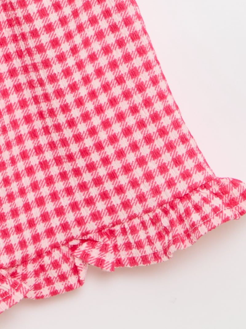 Ensemble à motif Vichy short + débardeur - 2 pièces Rose - Kiabi