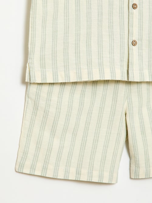 Ensemble à rayures chemise + short - Kiabi