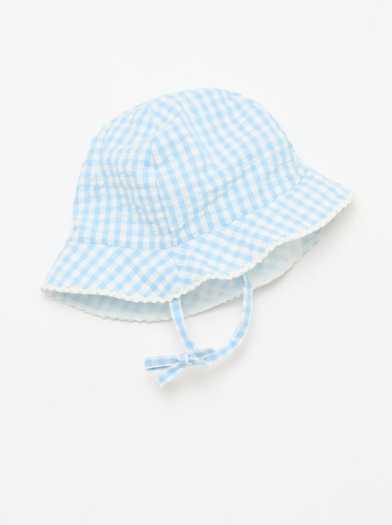 Ensemble barboteuse + bob à motif vichy - 2 pièces Blanc - Kiabi