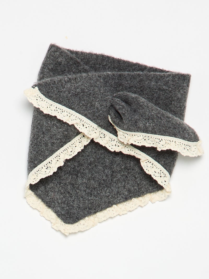 Ensemble bébé fille 2 pièces - pull + foulard avec détails en macramé Gris - Kiabi