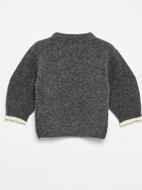 Ensemble bébé fille 2 pièces - pull + foulard avec détails en macramé - Kiabi