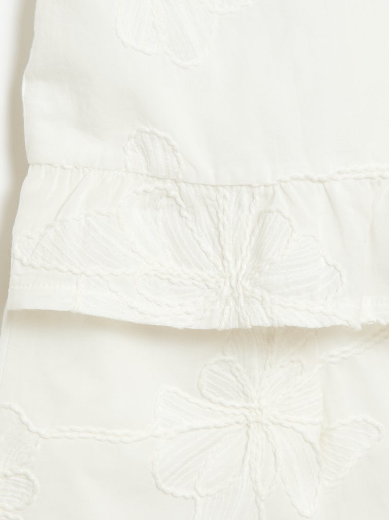 Ensemble blouse + pantalon avec broderies - 2 pièces Blanc - Kiabi