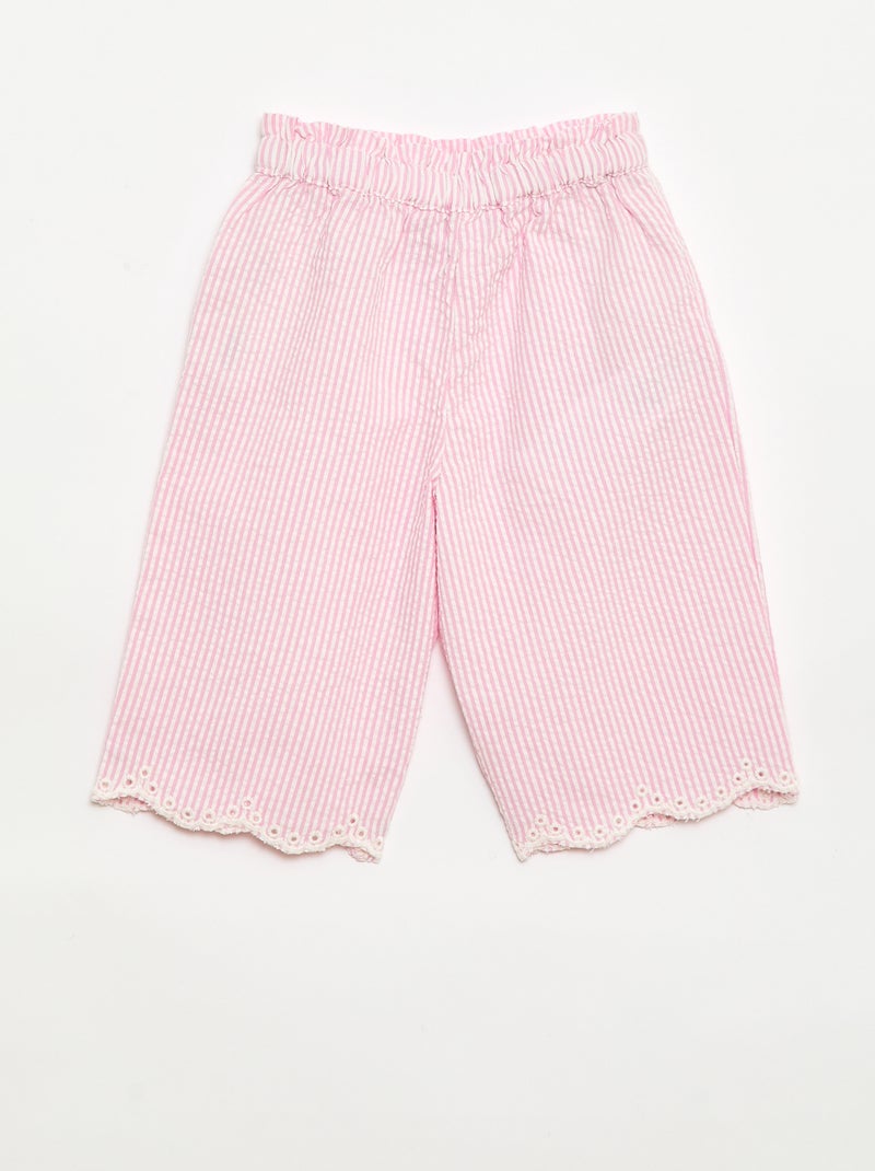 Ensemble blouse + pantalon Vichy -  2 pièces Rose - Kiabi