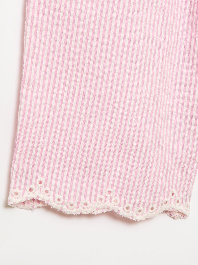 Ensemble blouse + pantalon Vichy -  2 pièces Rose - Kiabi