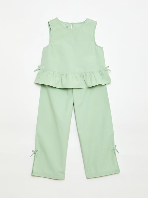 Ensemble blouse sans manches + pantalon - 2 pièces - Kiabi