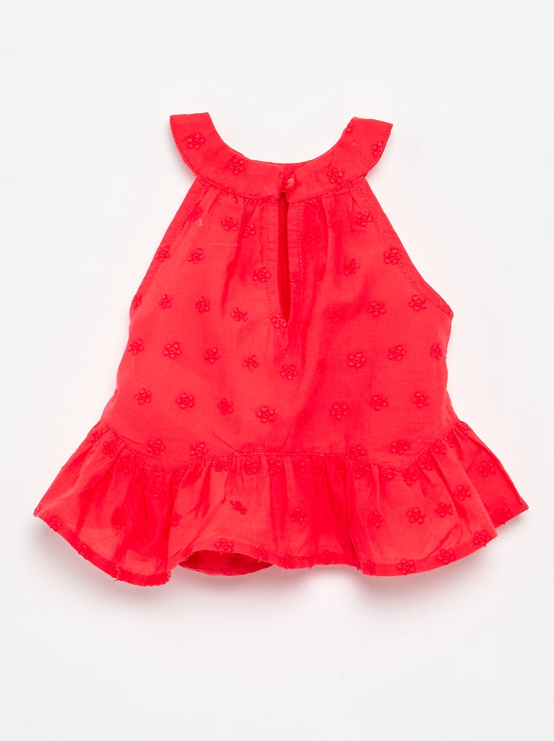 Ensemble blouse sans manches + short Rouge - Kiabi