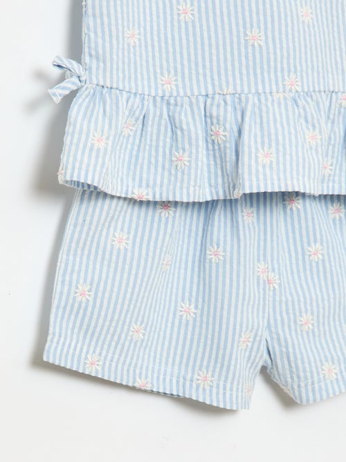 Ensemble blouse + short à motif vichy -  2 pièces - Kiabi