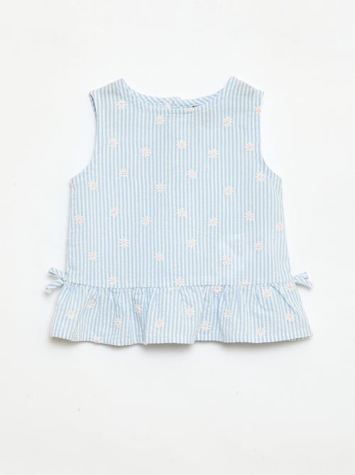 Ensemble blouse + short à motif vichy -  2 pièces - Kiabi