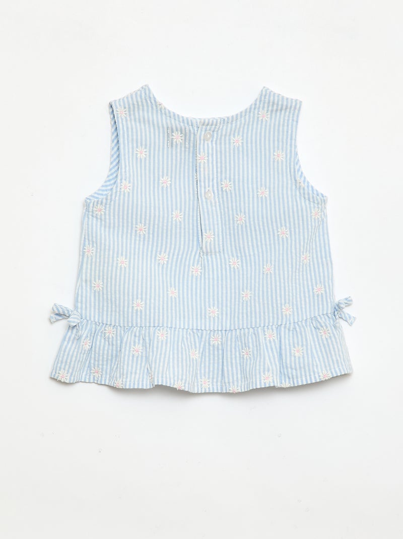 Ensemble blouse + short à motif vichy -  2 pièces Bleu - Kiabi