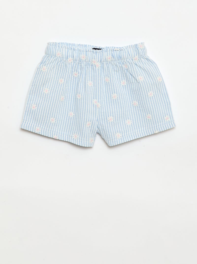 Ensemble blouse + short à motif vichy -  2 pièces Bleu - Kiabi