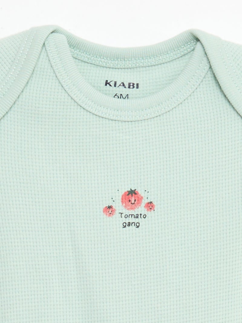 Ensemble body évolutif + dors bien en maille côtelée Blanc - Kiabi