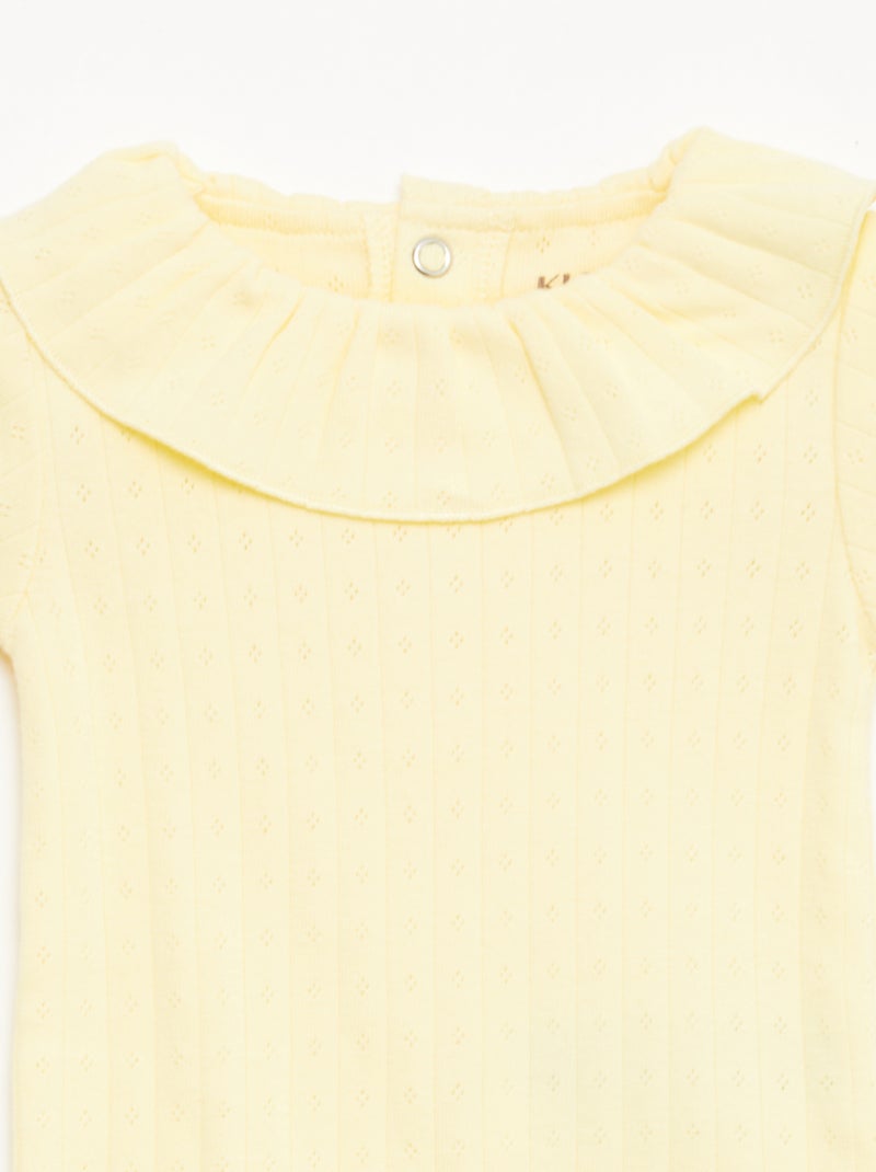 Ensemble body évolutif + dors bien en maille côtelée Jaune - Kiabi