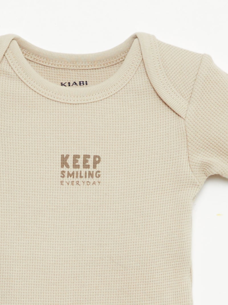 Ensemble body évolutif + dors bien en maille côtelée Marron - Kiabi
