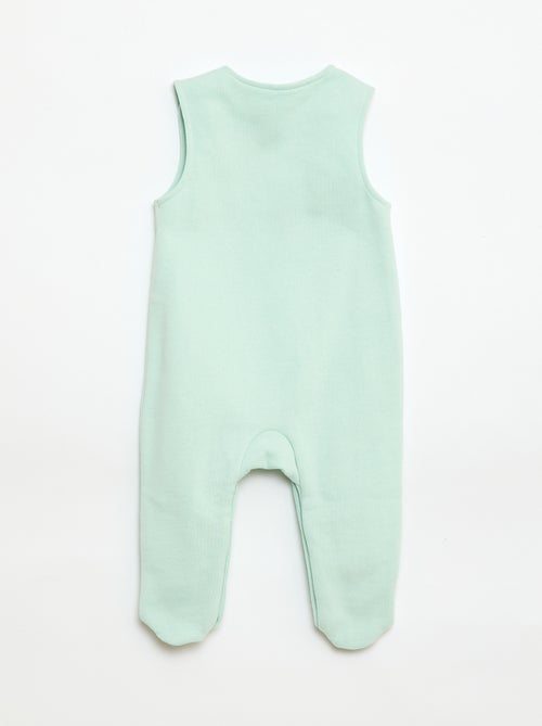 Ensemble body manches longues + salopette avec pieds - Kiabi