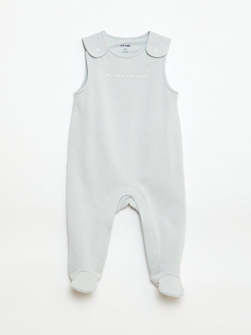 Ensemble body manches longues + salopette avec pieds - Kiabi