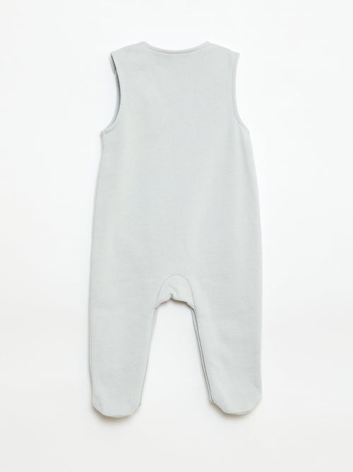 Ensemble body manches longues + salopette avec pieds - Kiabi