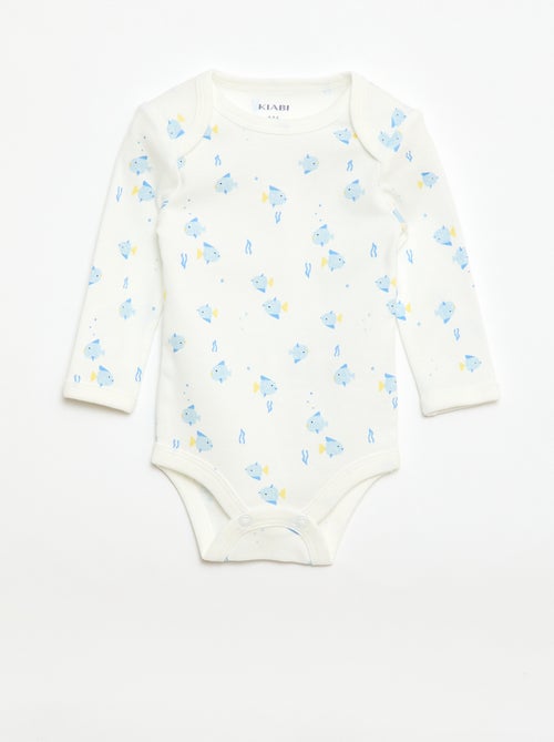 Ensemble body manches longues + salopette avec pieds - Kiabi