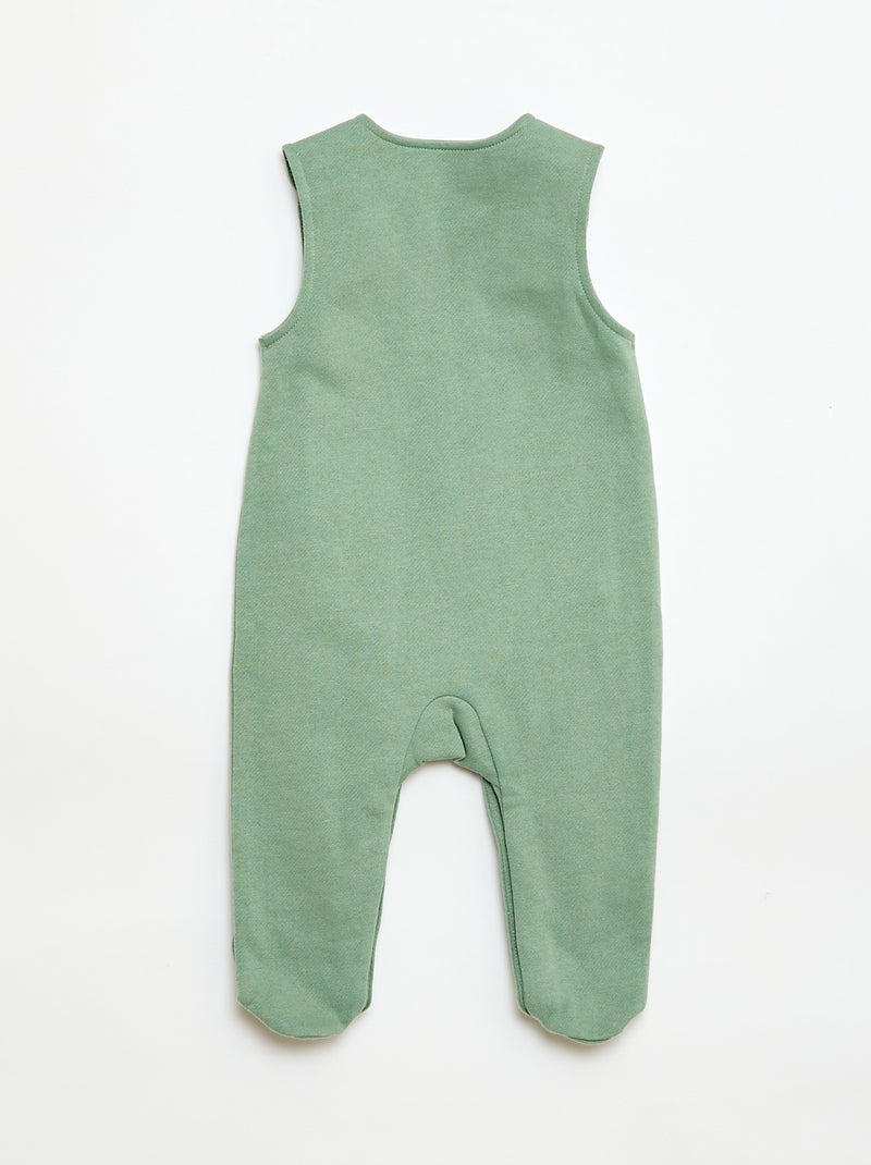 Ensemble body manches longues + salopette avec pieds Blanc - Kiabi