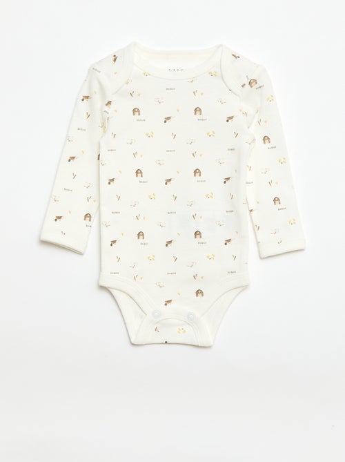 Ensemble body manches longues + salopette avec pieds - Kiabi