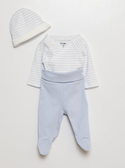 Ensemble body + pantalon avec pieds + bonnet - Kiabi