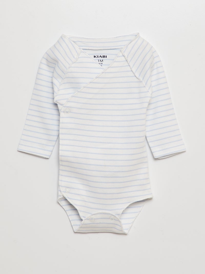 Ensemble body + pantalon avec pieds + bonnet BLANC - Kiabi