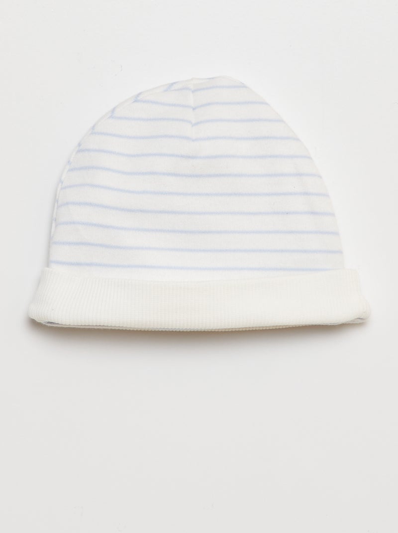 Ensemble body + pantalon avec pieds + bonnet BLANC - Kiabi