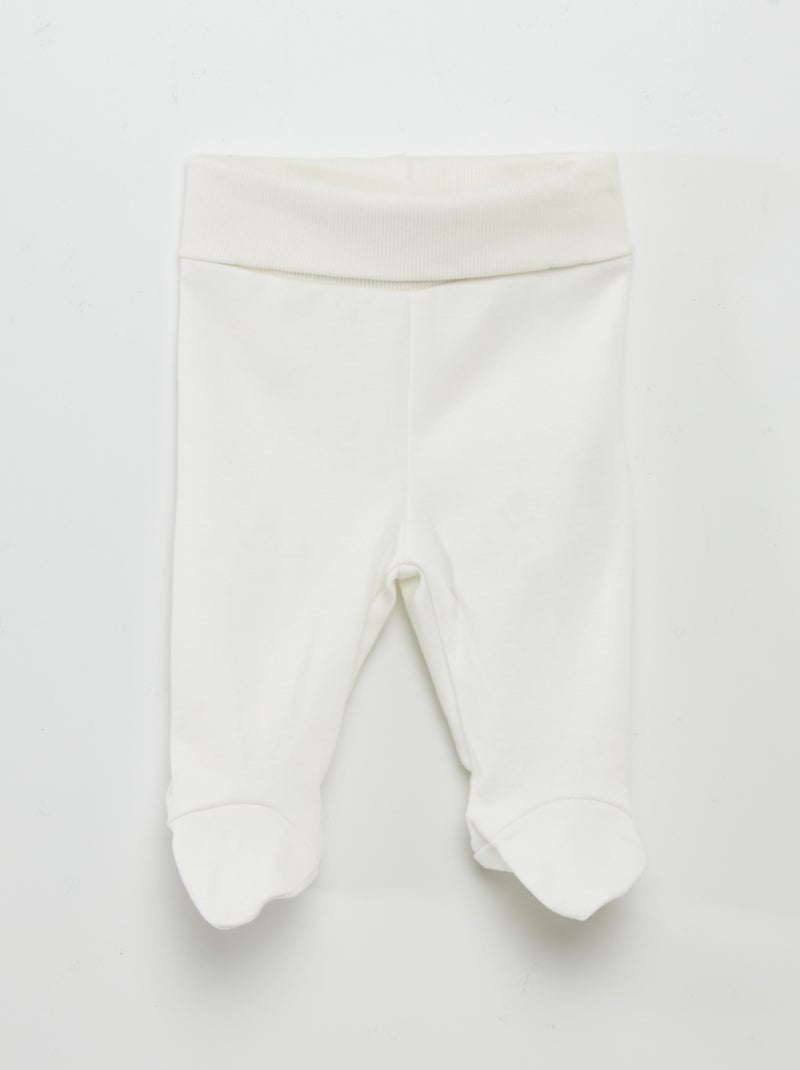 Ensemble body + pantalon avec pieds + bonnet Blanc 'poussin' - Kiabi