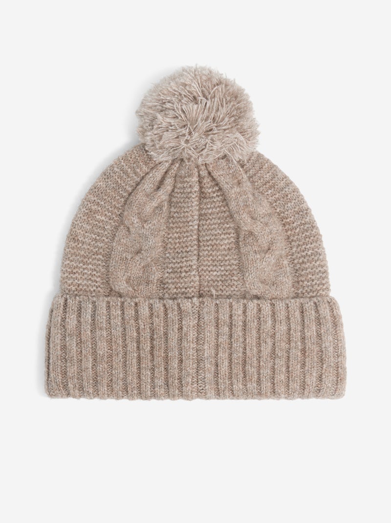 Ensemble bonnet en maille + snood - 2 pièces Beige - Kiabi