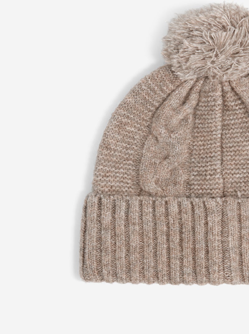 Ensemble bonnet en maille + snood - 2 pièces Beige - Kiabi