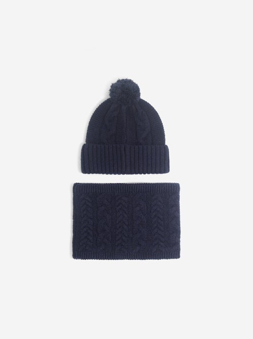 Ensemble bonnet en maille + snood - 2 pièces - Kiabi