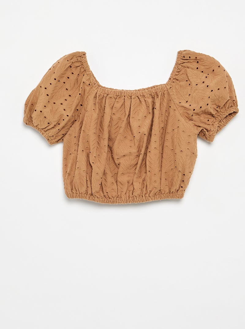 Ensemble brodé 2 pièces - short + blouse Marron clair - Kiabi