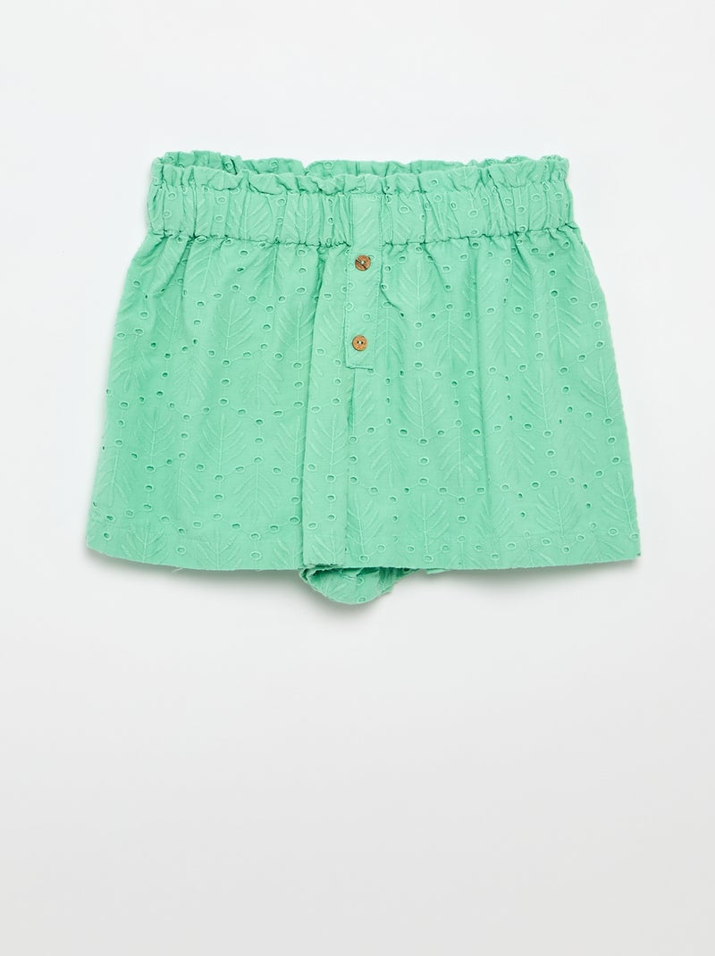 Ensemble brodé 2 pièces - short + blouse Vert - Kiabi