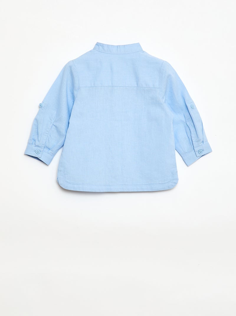 Ensemble chemise + pantalon en lin mélangé - 2 pièces Bleu - Kiabi