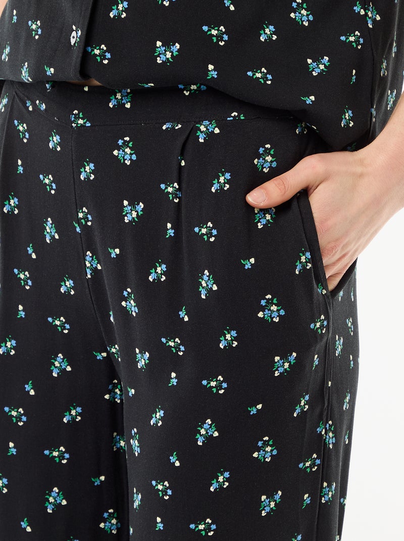 Ensemble chemisier de nuit all-over Noir - Kiabi