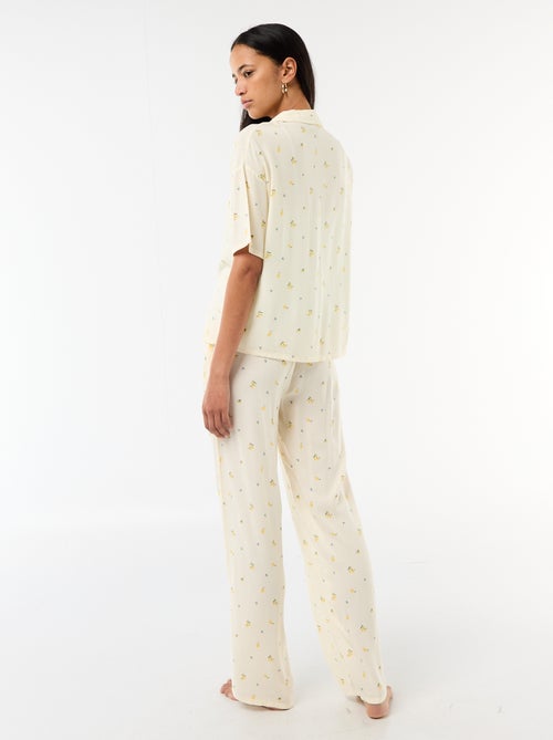 Ensemble chemisier de nuit rayé all-over - Kiabi