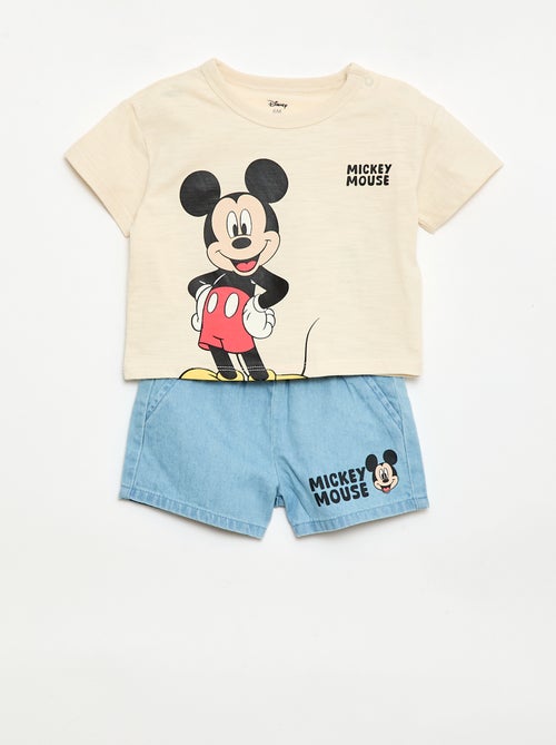 Ensemble court t-shirt + short 'Mickey' - 2 pièces - Kiabi