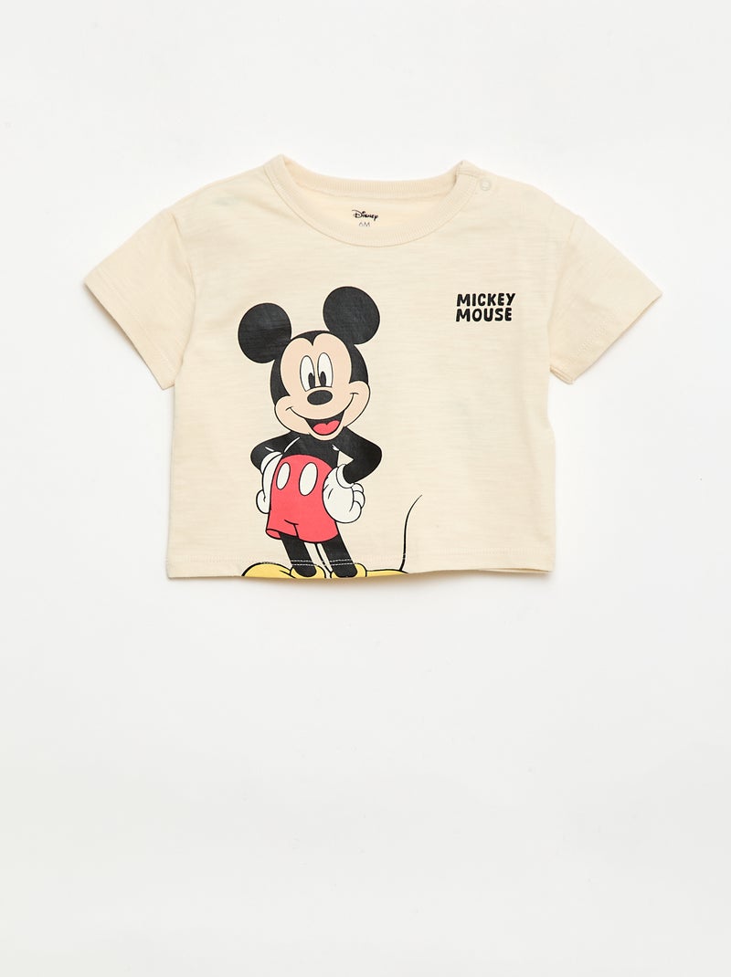 Ensemble court t-shirt + short 'Mickey' - 2 pièces Beige - Kiabi