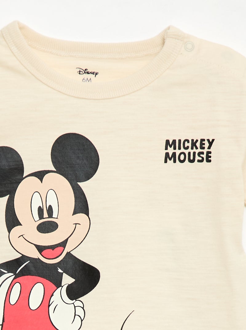 Ensemble court t-shirt + short 'Mickey' - 2 pièces Beige - Kiabi