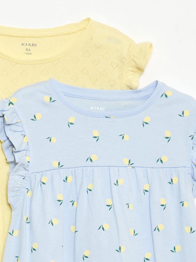 Ensemble de 2 chemises de nuit à manches courtes Bleu - Kiabi