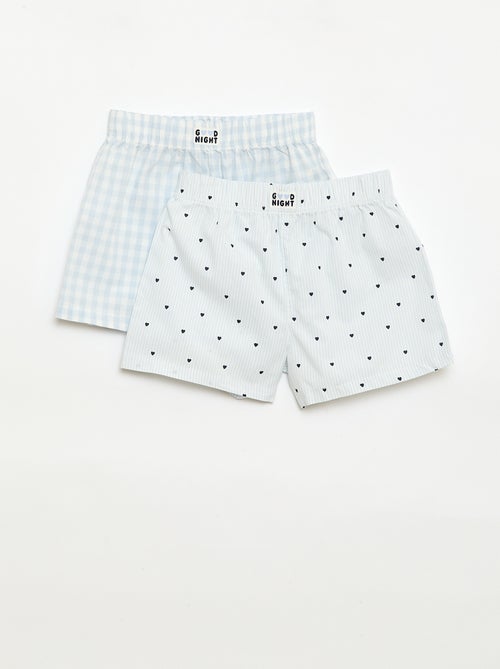 Ensemble de 2 shorts de nuit en popeline de coton - Kiabi
