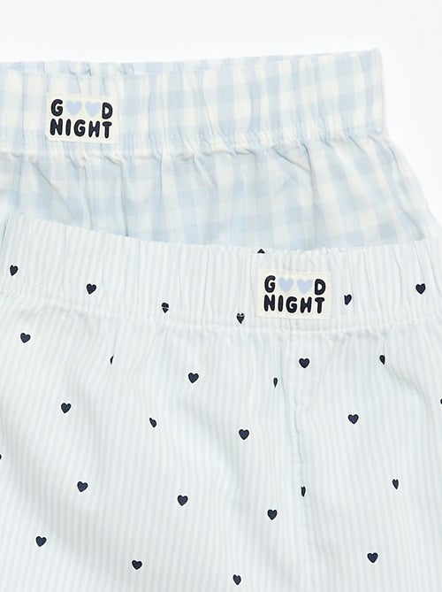 Ensemble de 2 shorts de nuit en popeline de coton - Kiabi