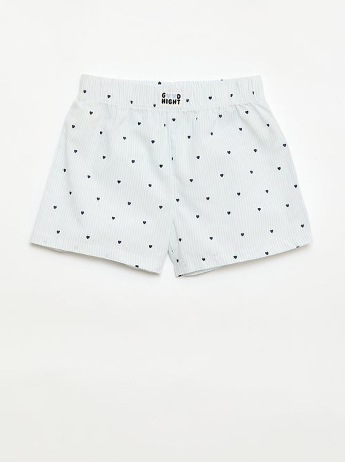 Ensemble de 2 shorts de nuit en popeline de coton - Kiabi
