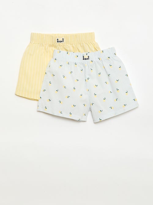 Ensemble de 2 shorts de nuit en popeline de coton - Kiabi