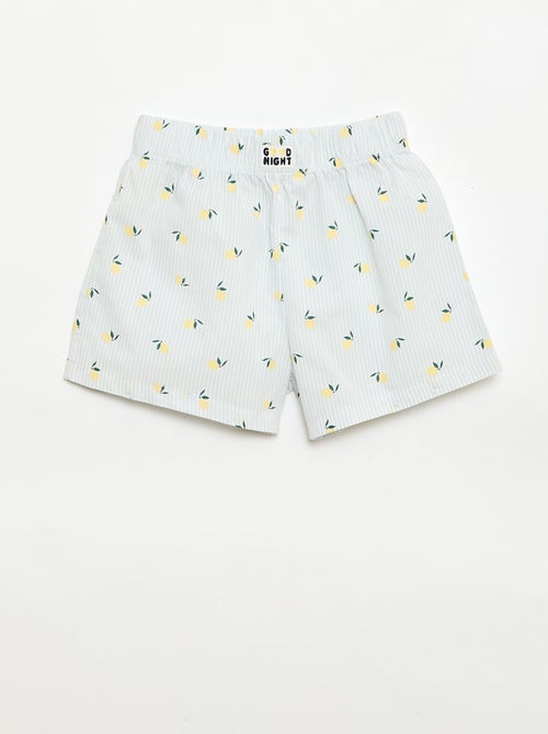 Ensemble de 2 shorts de nuit en popeline de coton - Kiabi